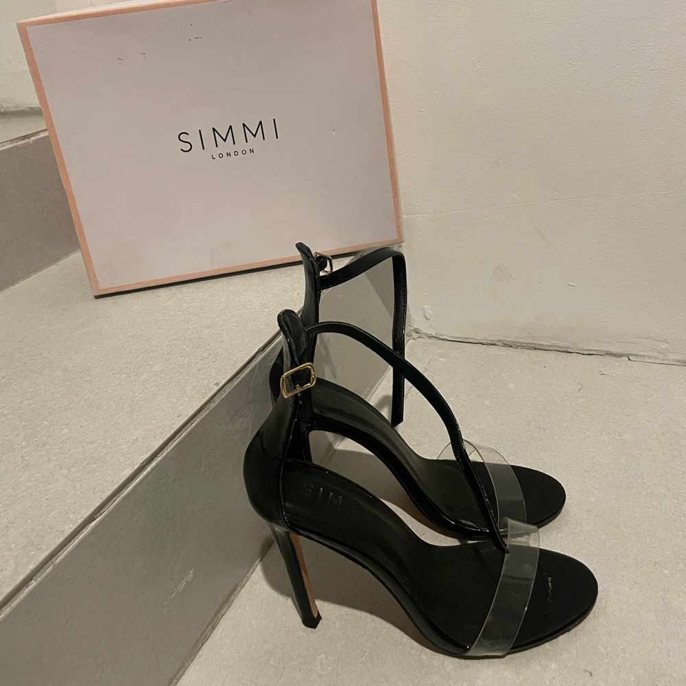Black clear perpex heels